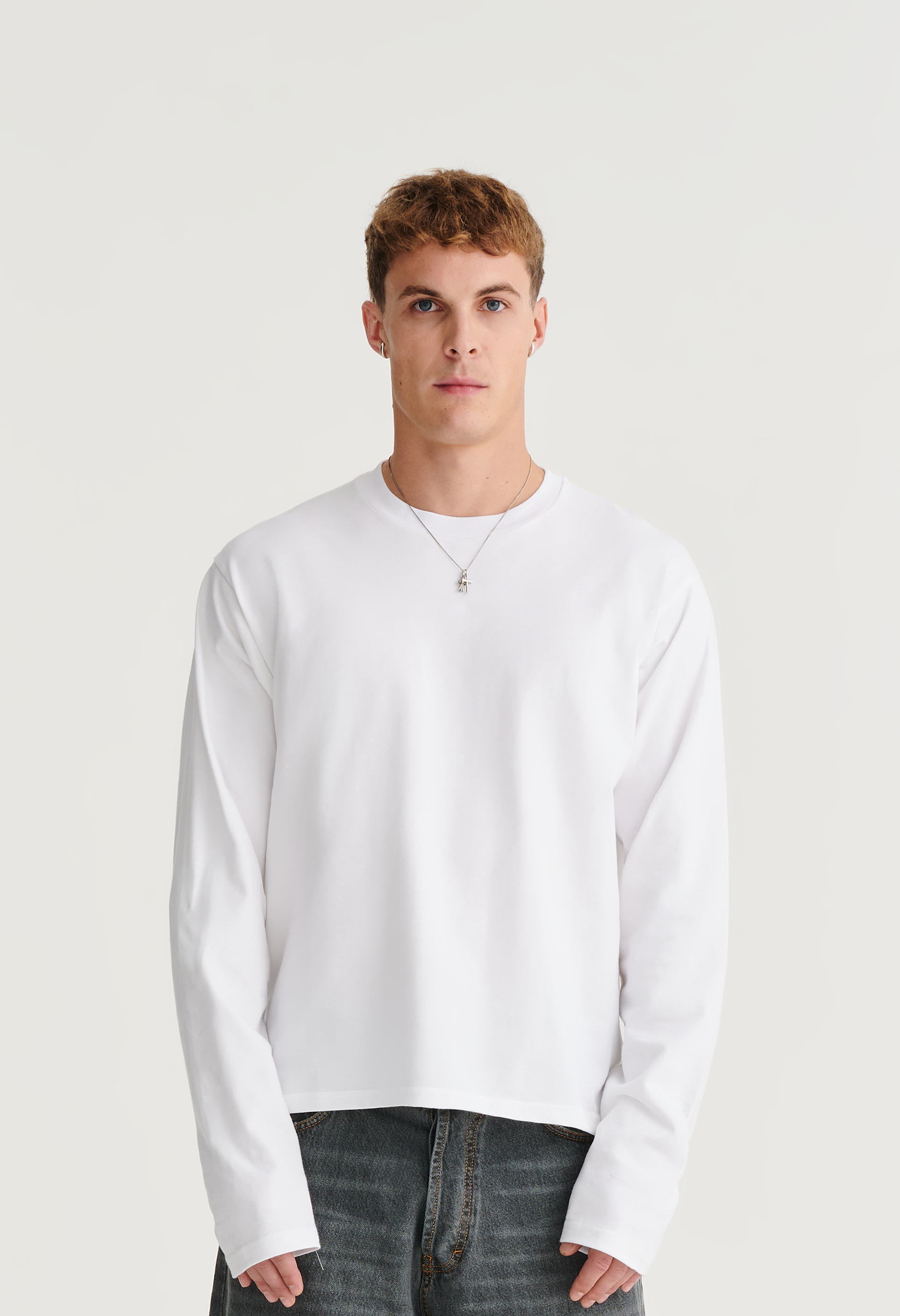 545 EVERYDAY HEAVYWEIGHT COTTON LONGSLEEVE PURE WHITE