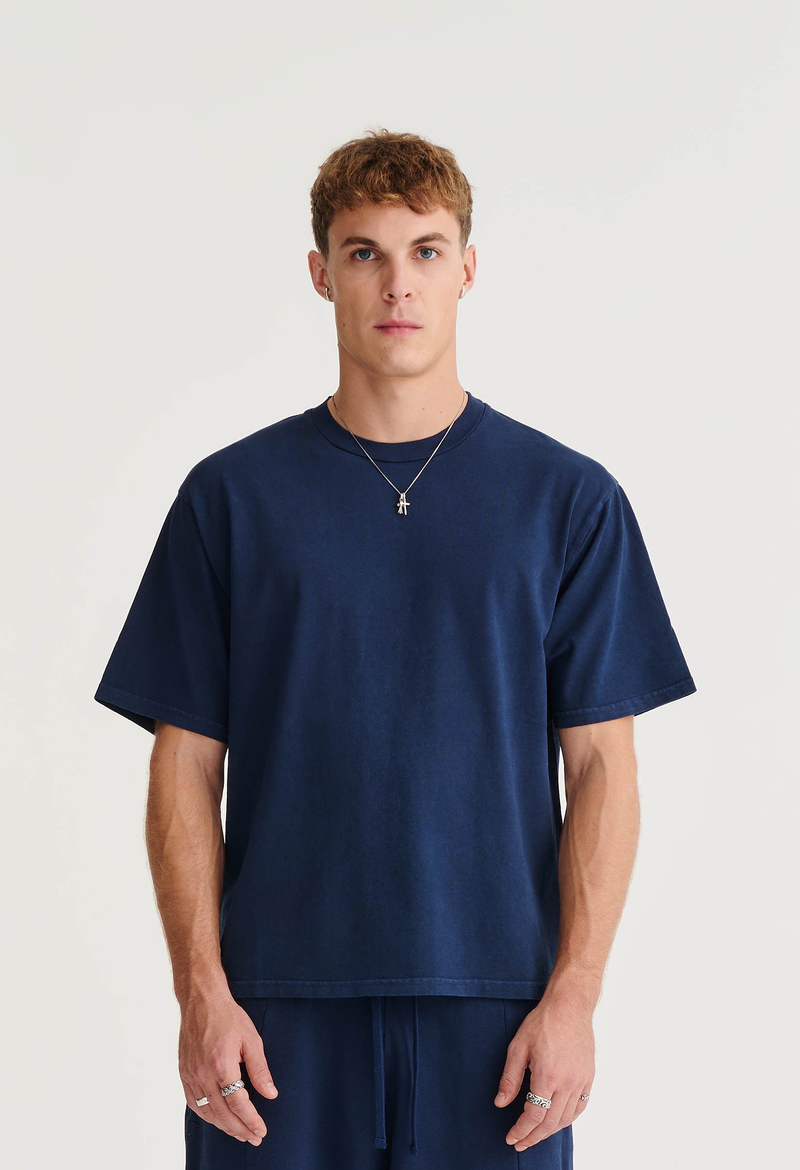 545 EVERYDAY HEAVYWEIGHT COTTON TEE WASHED NAVY