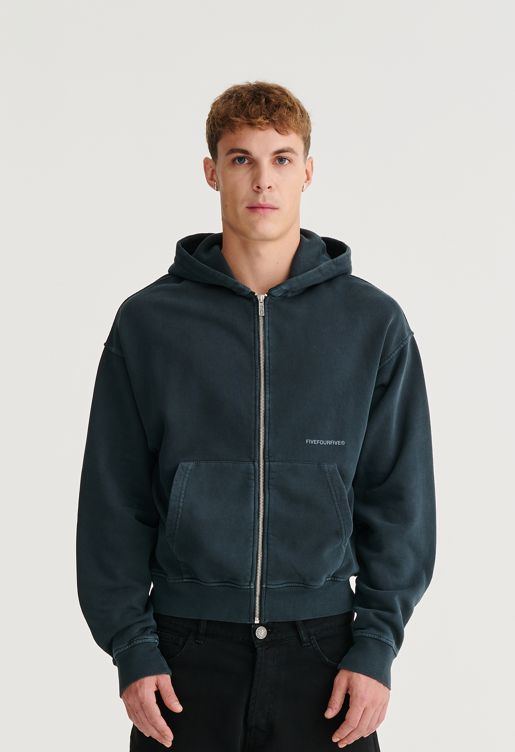 545 EVERYDAY ZIP HOODIE WASHED BLACK