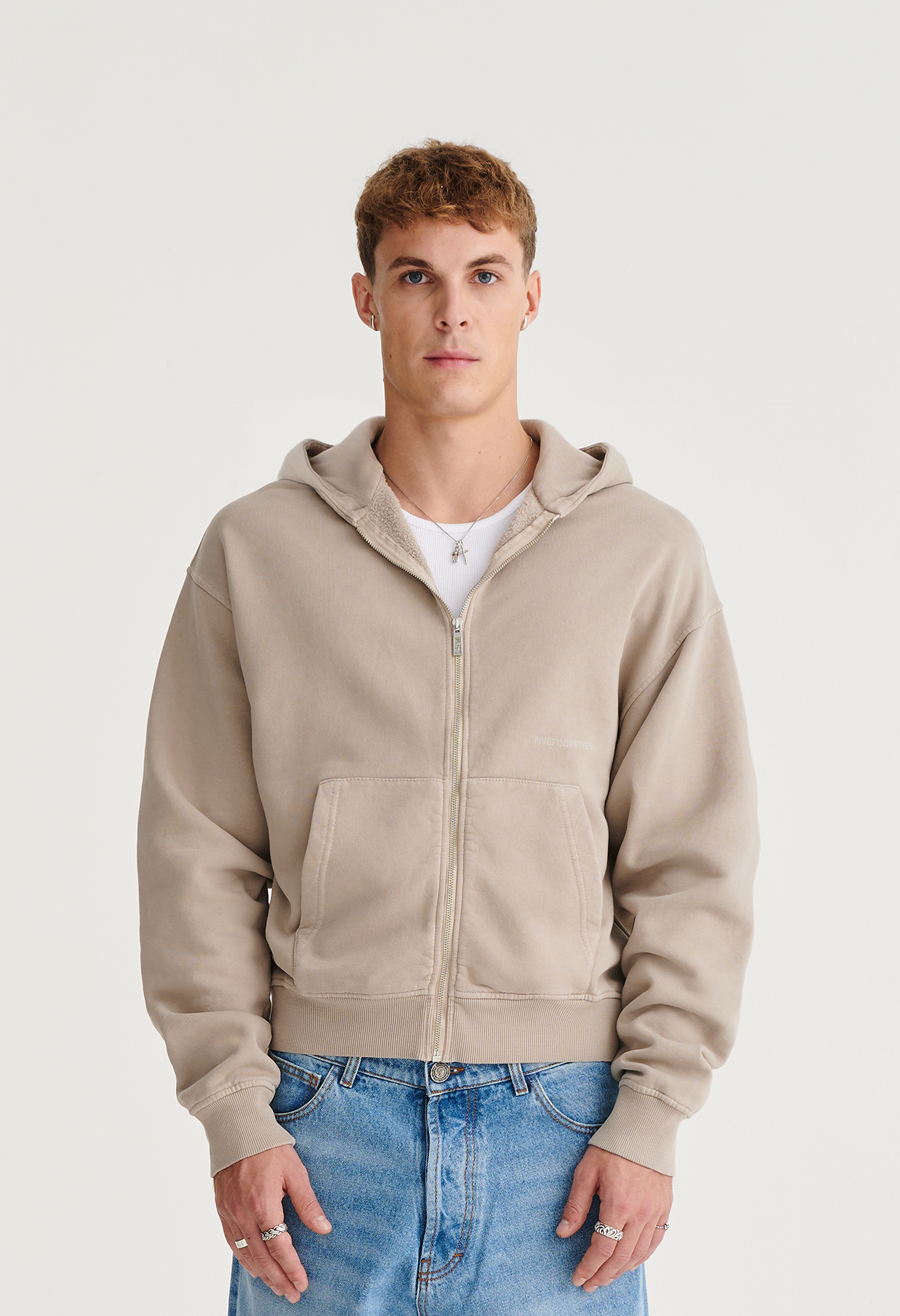 545 EVERYDAY ZIP HOODIE WASHED TAN