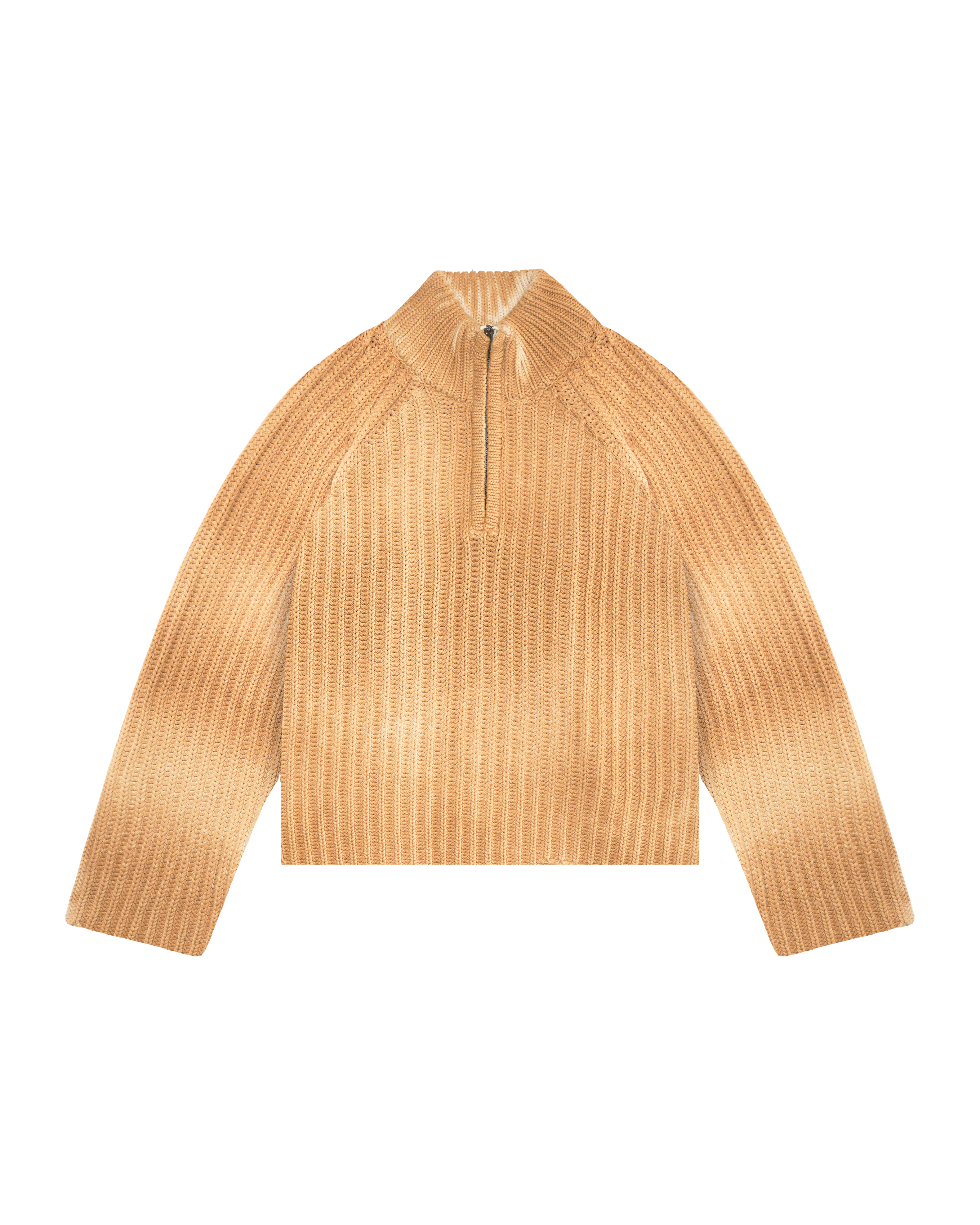 545 HALF ZIP HEAVY COTTON SWEATER ALMOND