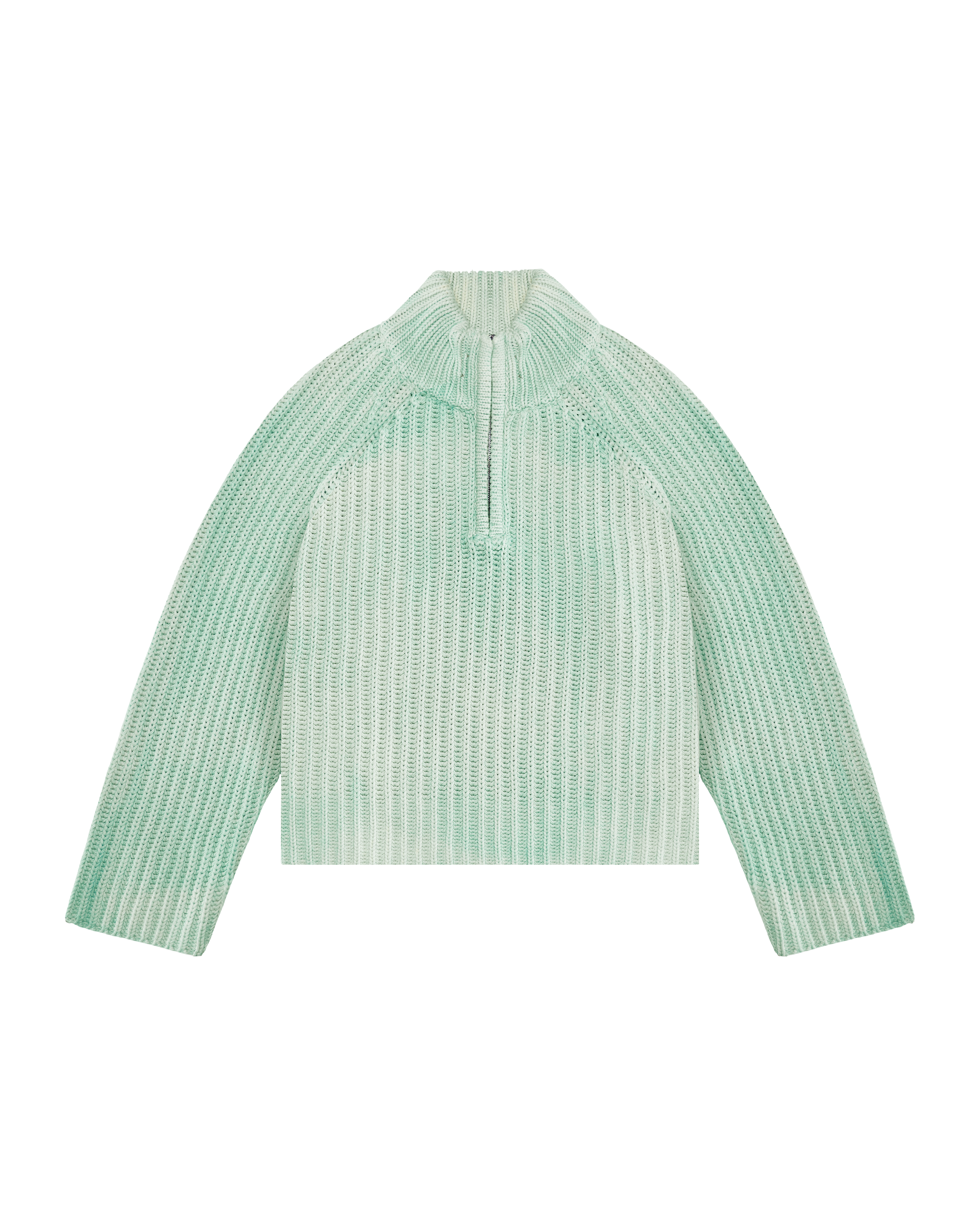 545 HALF ZIP HEAVY COTTON SWEATER MINT