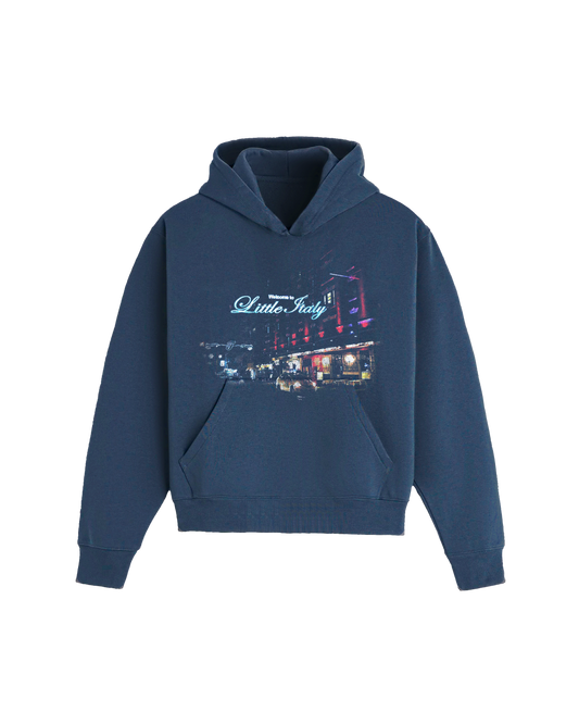 545 LITTLE ITALY OVERSIZED WASHED HOODIE NAVY