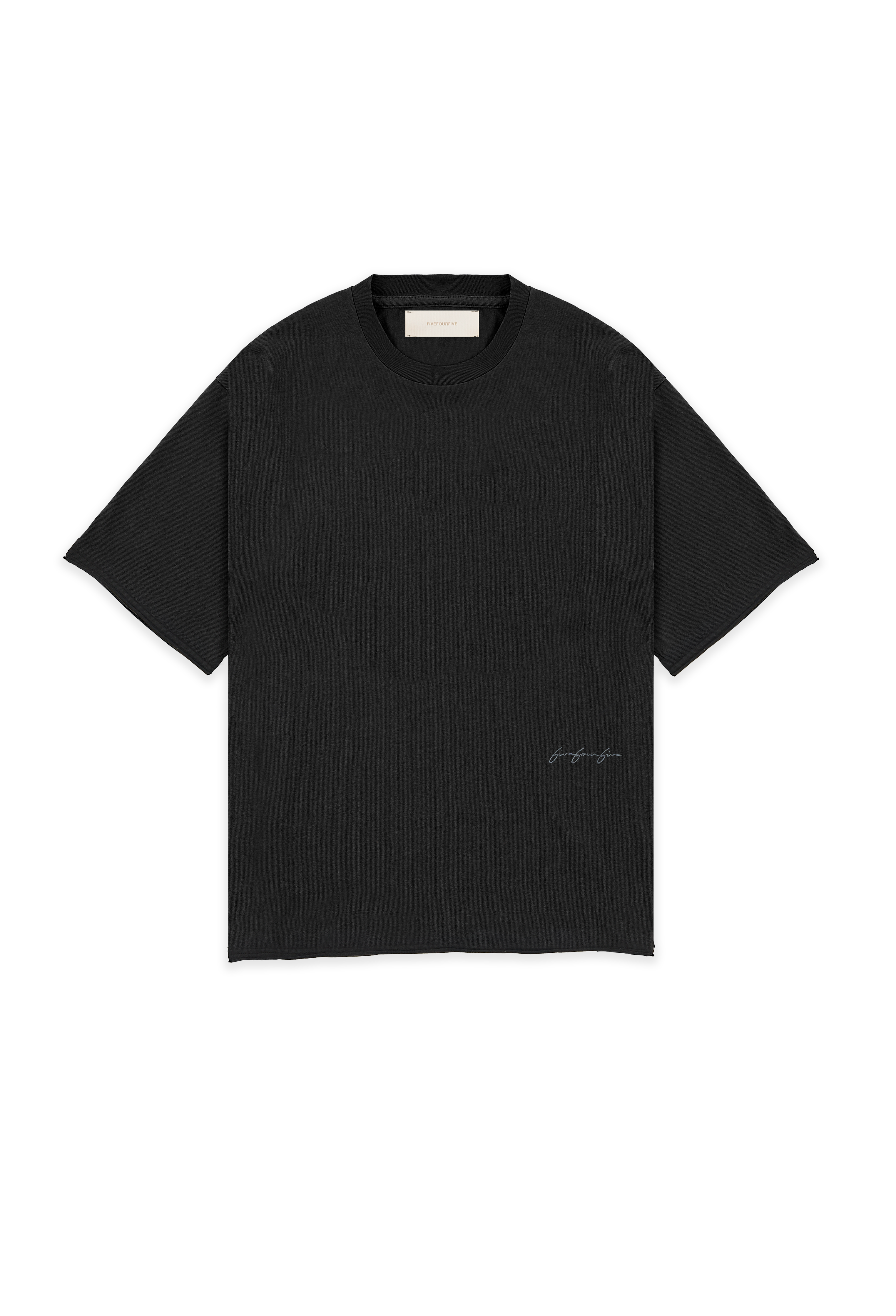 545 EVERYDAY LOGO RAW CUT TEE WASHED BLACK