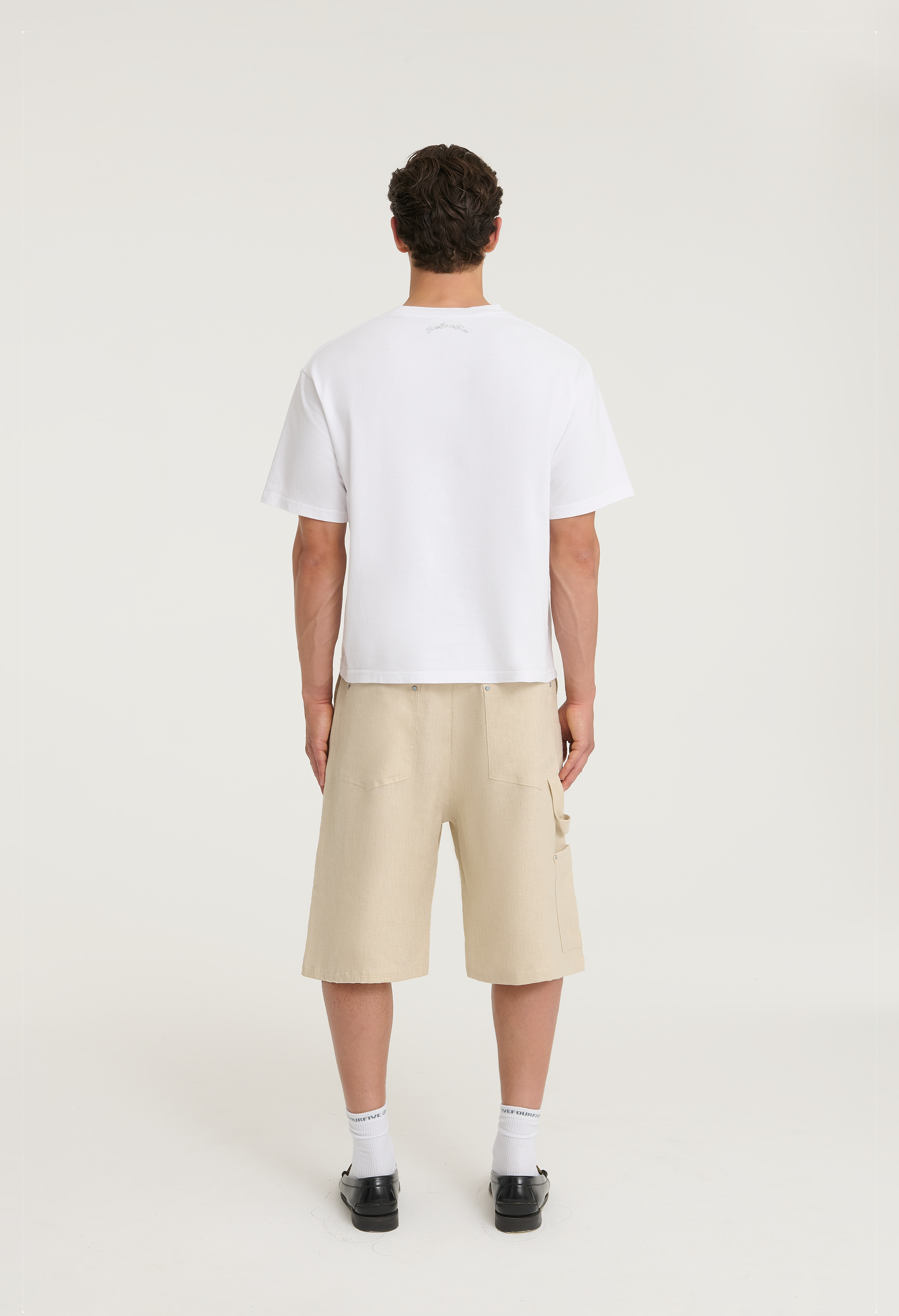 545 LIGHT LINEN CARPENTER SHORTS ECRU