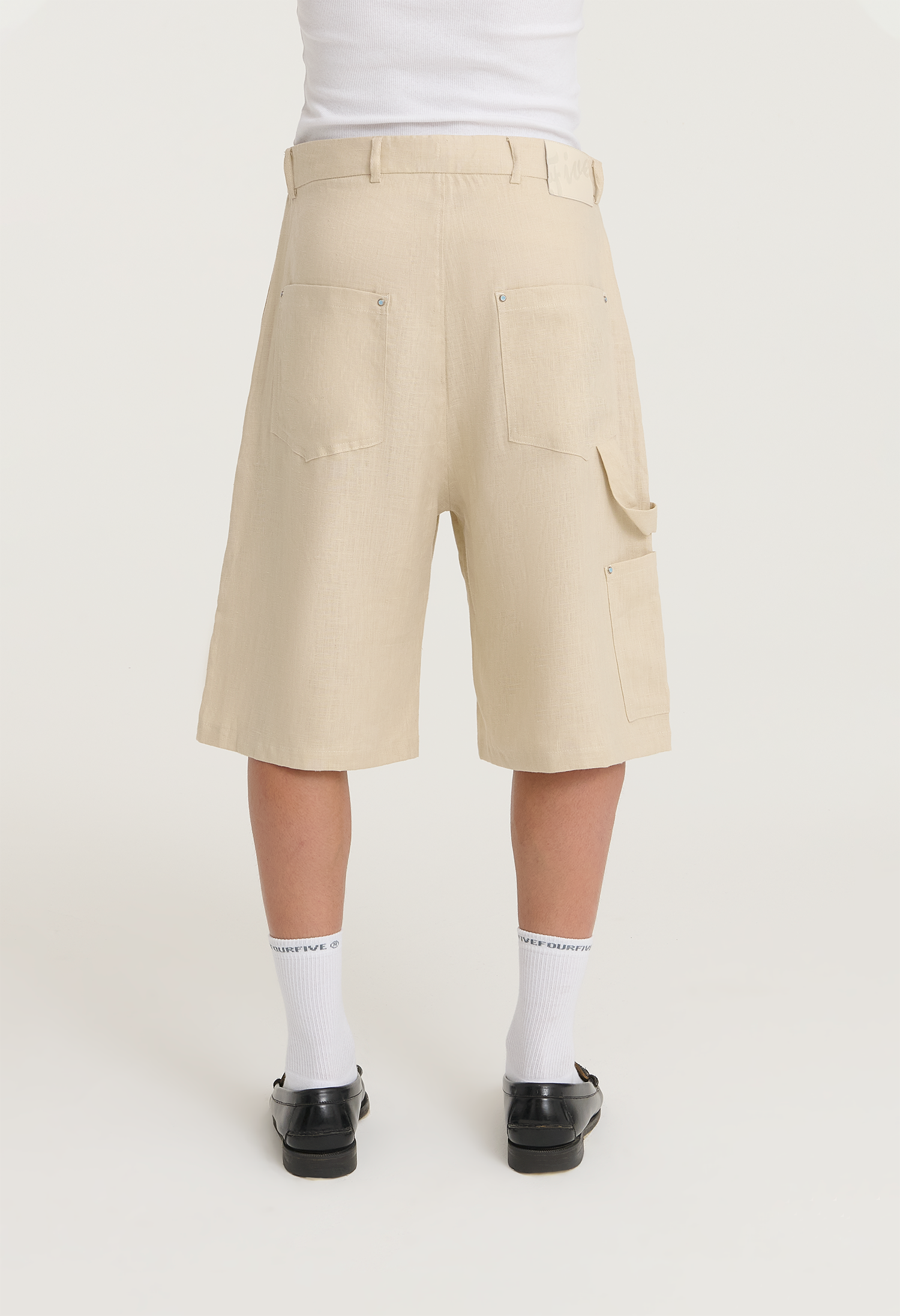 545 LIGHT LINEN CARPENTER SHORTS ECRU