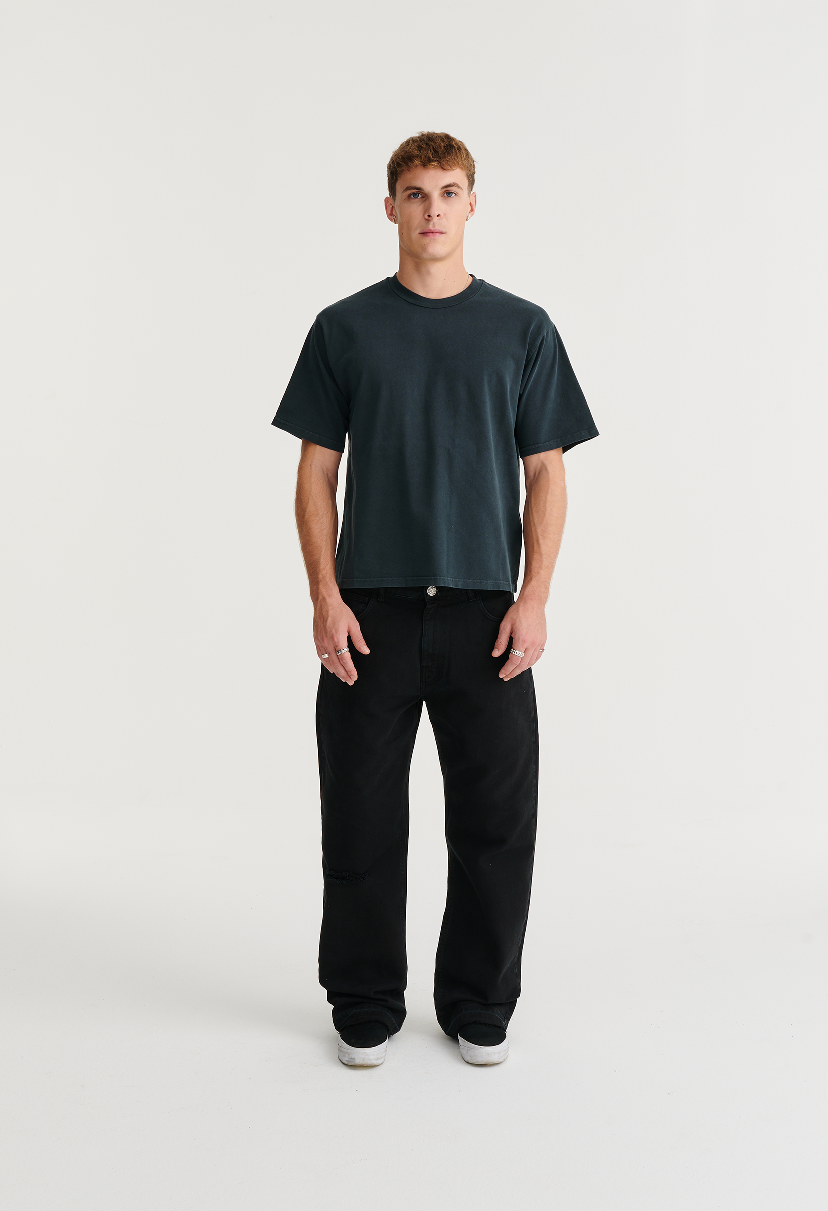 545 EVERYDAY HEAVYWEIGHT COTTON TEE WASHED BLACK