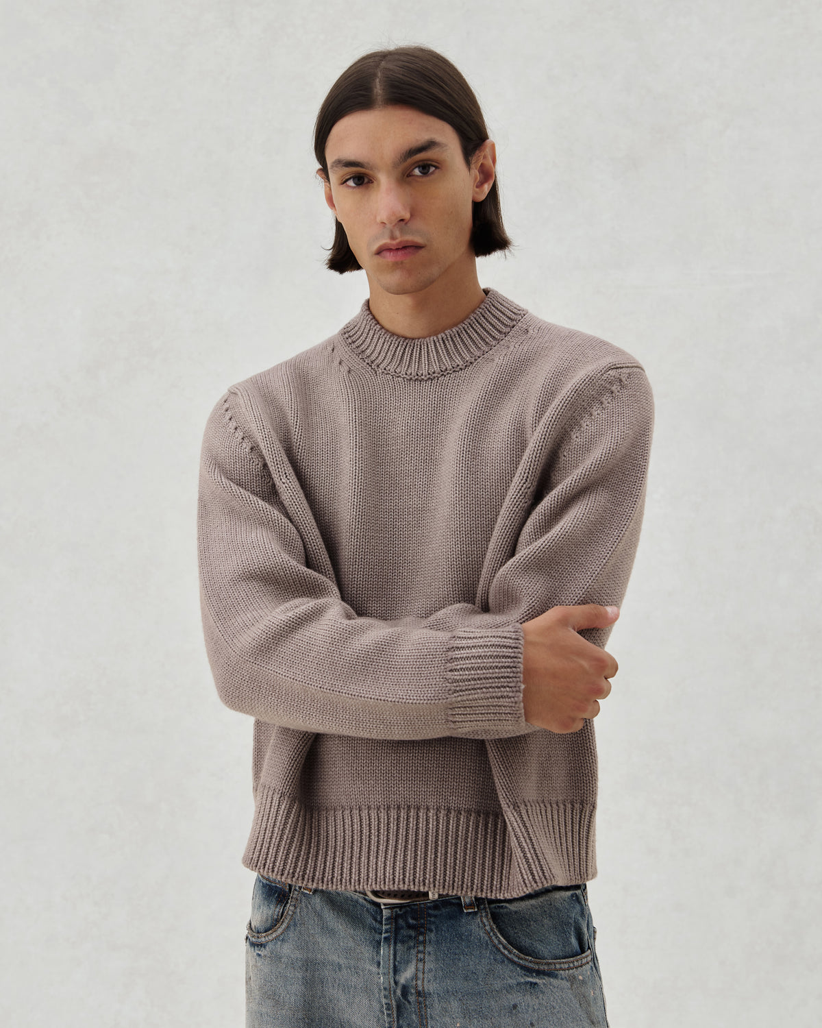 FW26 EV CREW KNIT SAND - 3