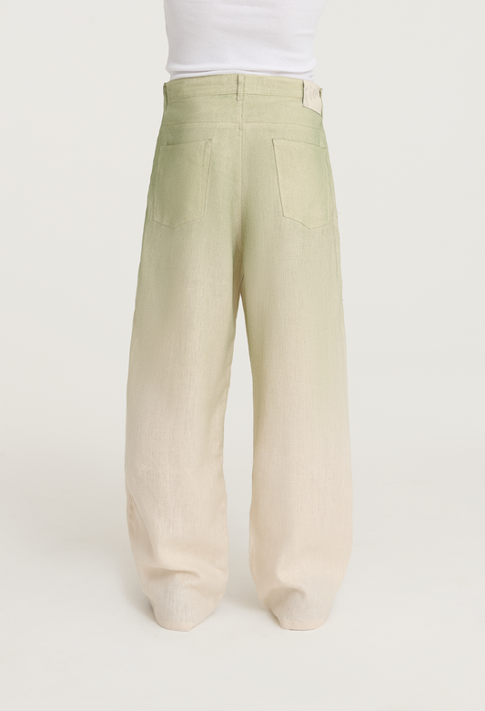 545 FADED LINEN PANTS PALM GREEN