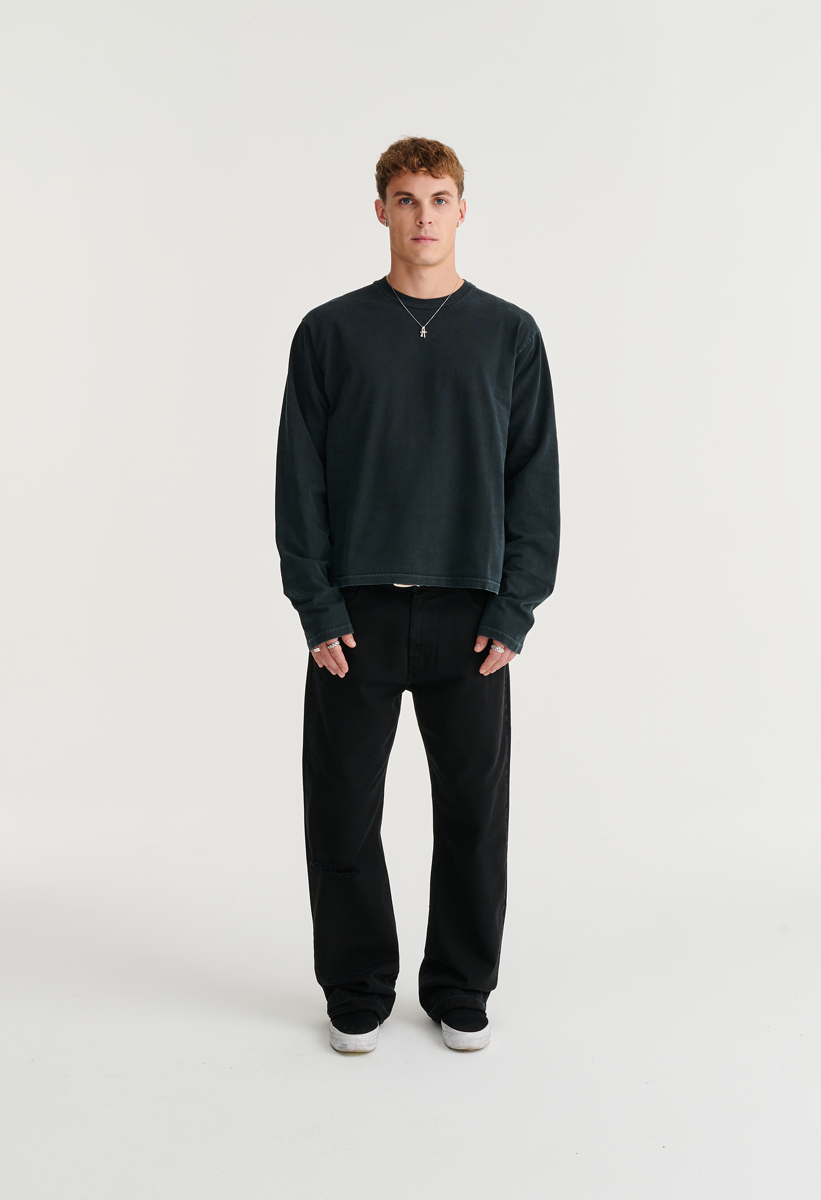 545 EVERYDAY HEAVYWEIGHT COTTON LONGSLEEVE WASHED BLACK