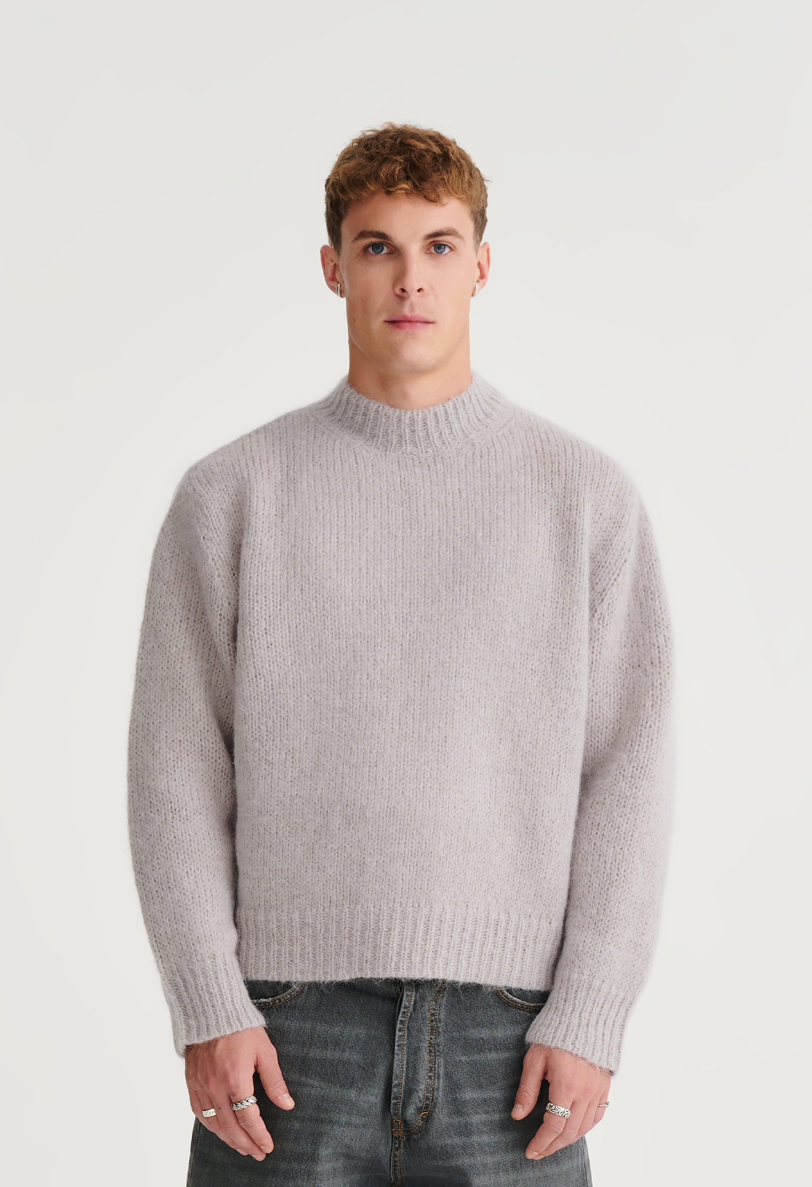 545 EVERYDAY MOHAIR TONES SWEATER LIGHT GREY