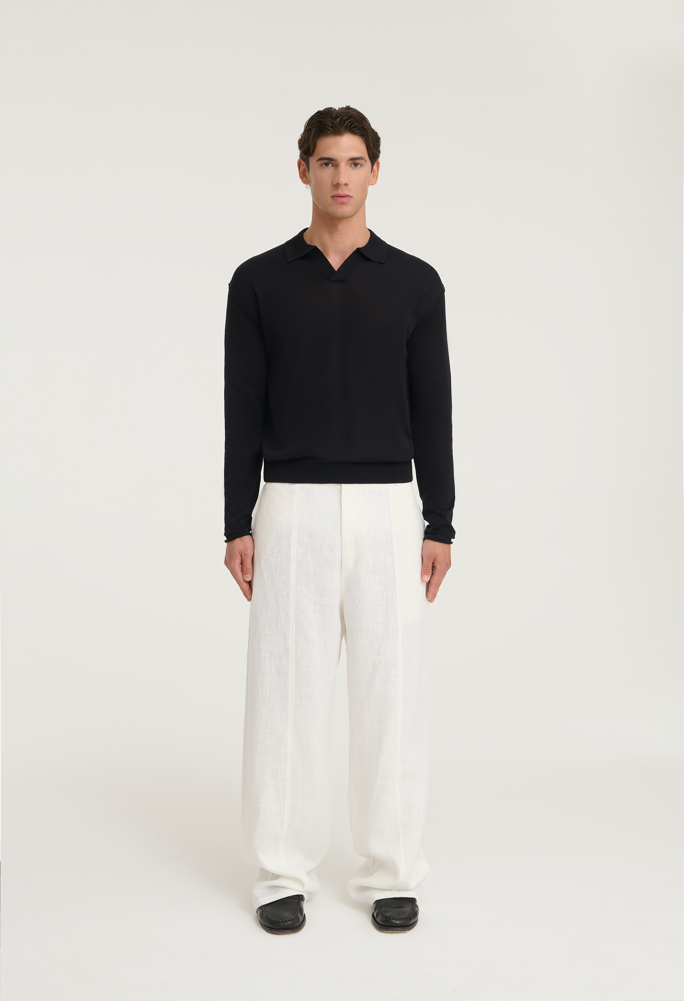 545 INSIDE OUT POLO LONGSLEVEE BLACK