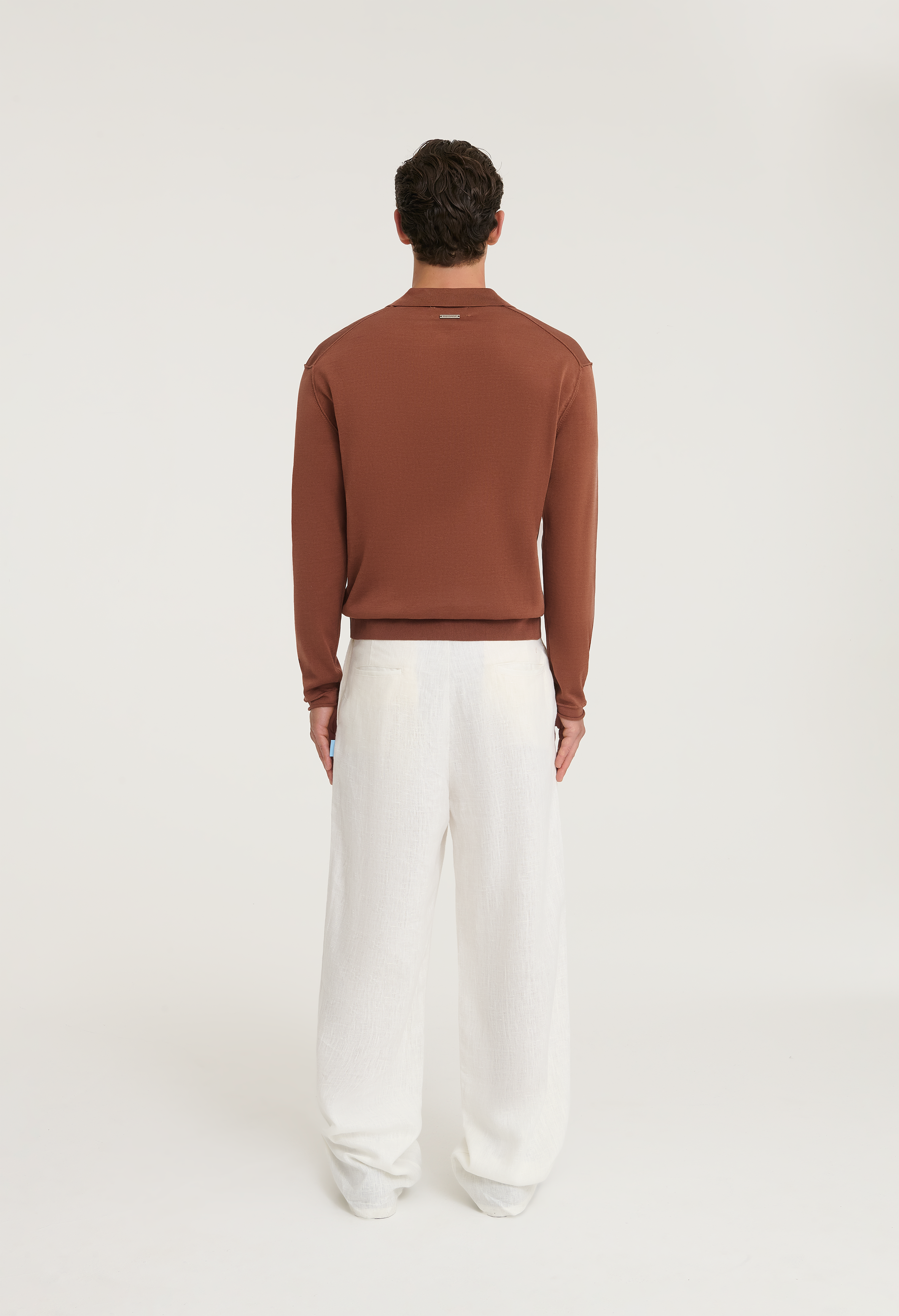 545 INSIDE OUT POLO LONGSLEVEE CINNAMON