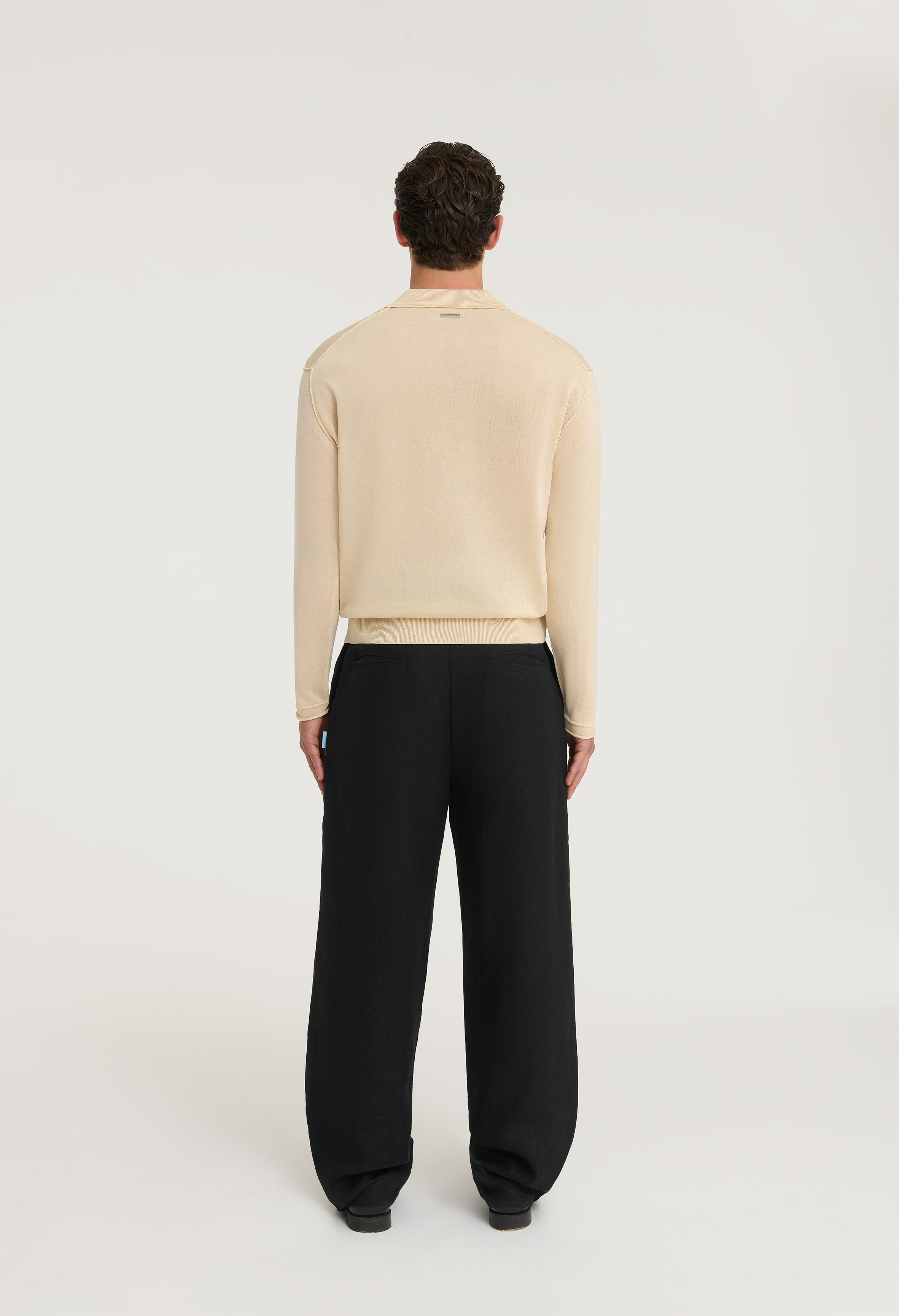 545 INSIDE OUT POLO LONGSLEVEE ECRU